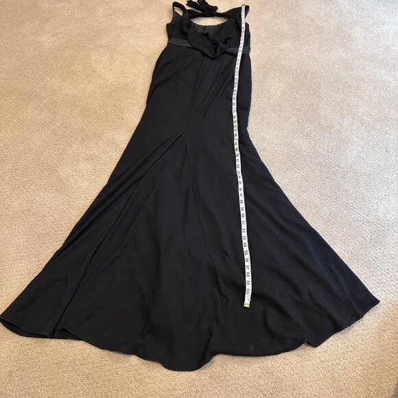 White by Vera Wang Gown Cowl Back Sash Black Tie Bridesmaid Formal Sz 8 VW360069 - Picture 9 of 12